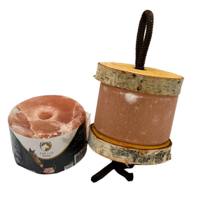 Birkenholz Halterung für Himalaya Lecksteine (1kg) und Schleck Twister Spielzeuge
