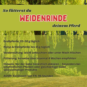Weidenrinde Pferd geschnitten
