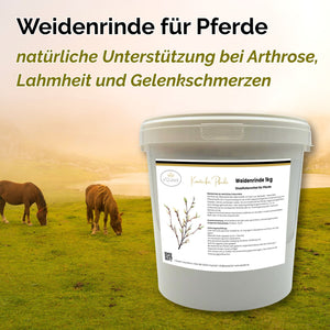 Weidenrinde Pferd geschnitten