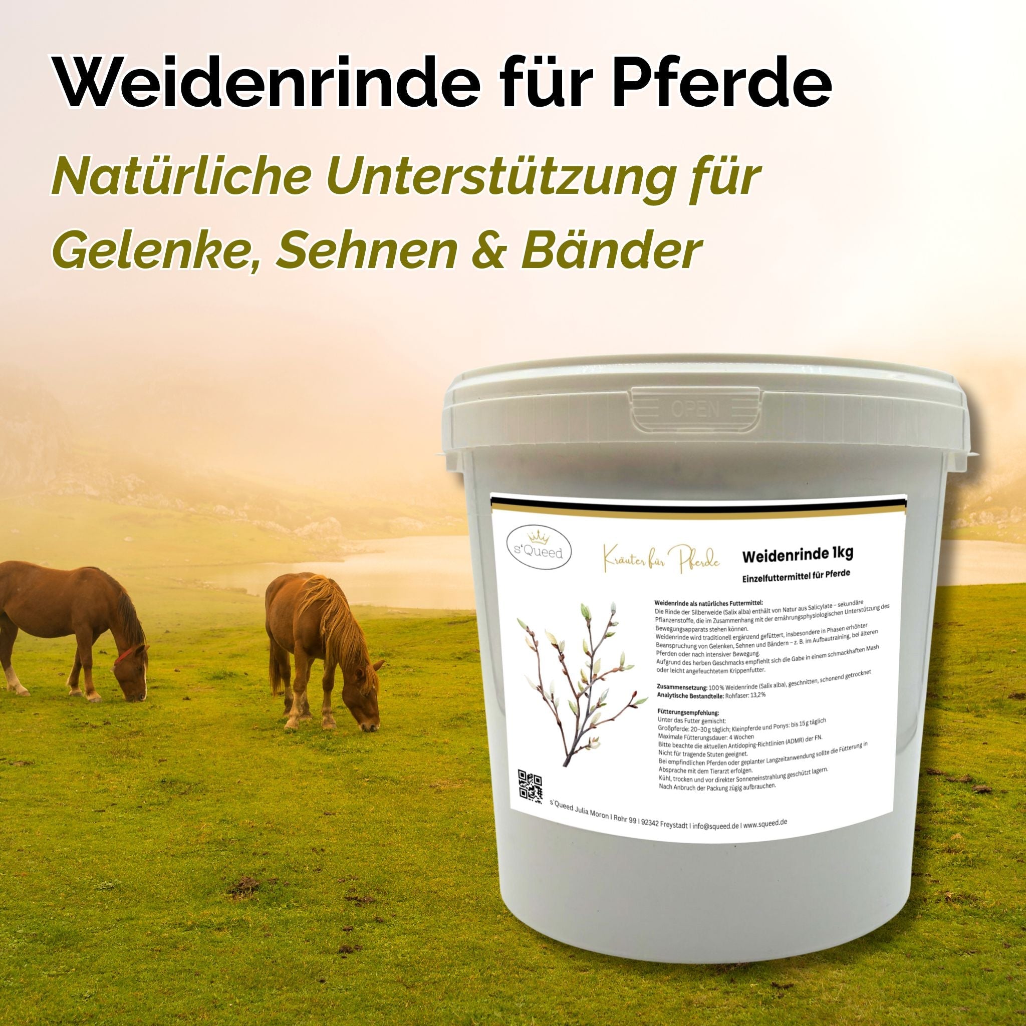 Weidenrinde Pferd geschnitten 1kg
