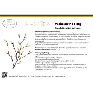 Weidenrinde Pferd geschnitten