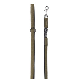 Leine Khakigrün Aus Nylon Längenverstellbar Im Rautendesign