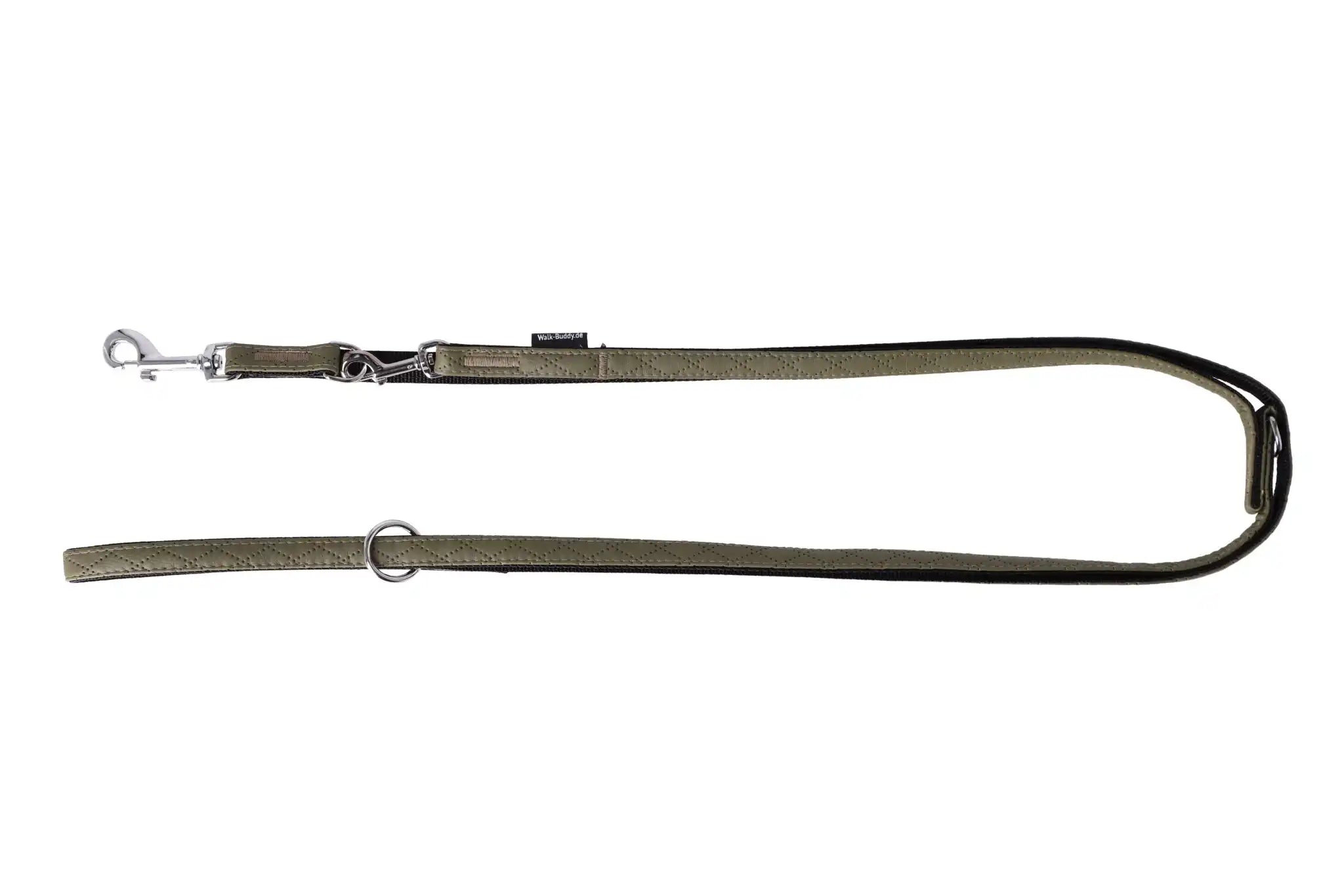 Leine Khakigrün Aus Nylon Längenverstellbar Im Rautendesign