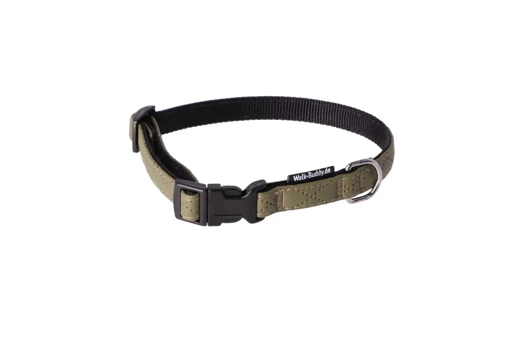 Halsband Khakigrün In Nylon Längenverstellbar Im Rautendesign