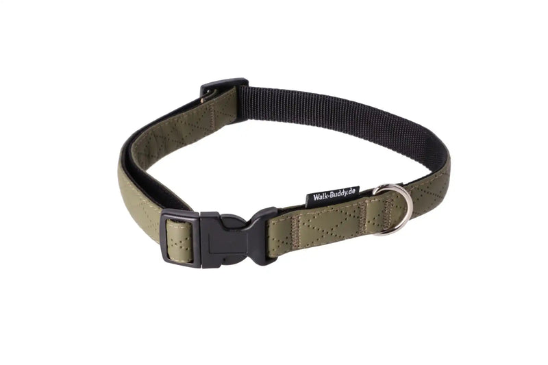 Halsband Khakigrün In Nylon Längenverstellbar Im Rautendesign