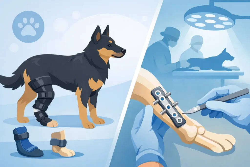 Orthese oder Operation beim Hund?